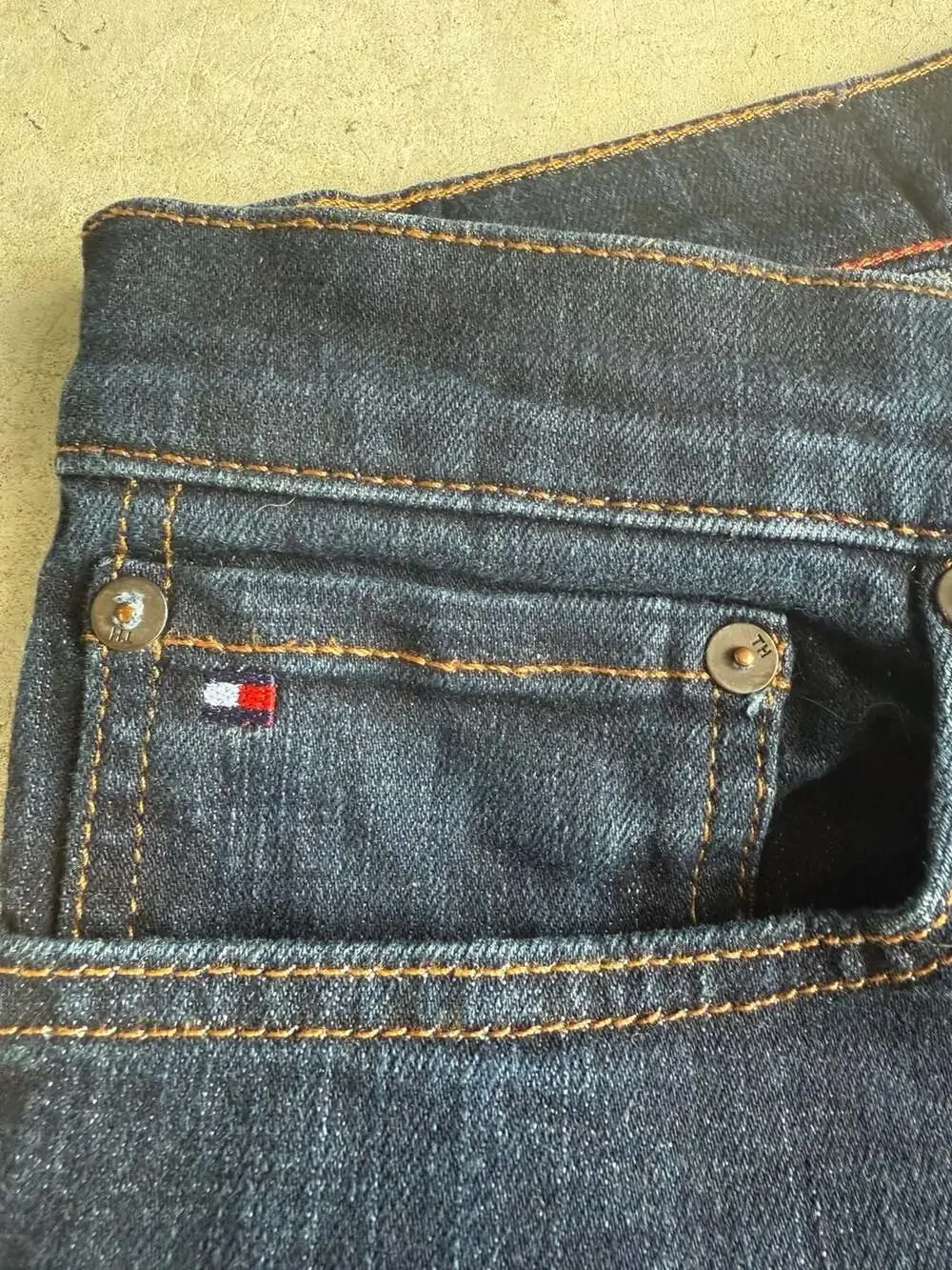 Tommy Hilfiger Men's Slim Fit Dark Wash Denim Jeans